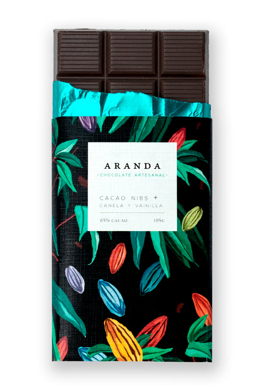 Nibs de cacao + canela + vainilla - Aranda honest chocolate